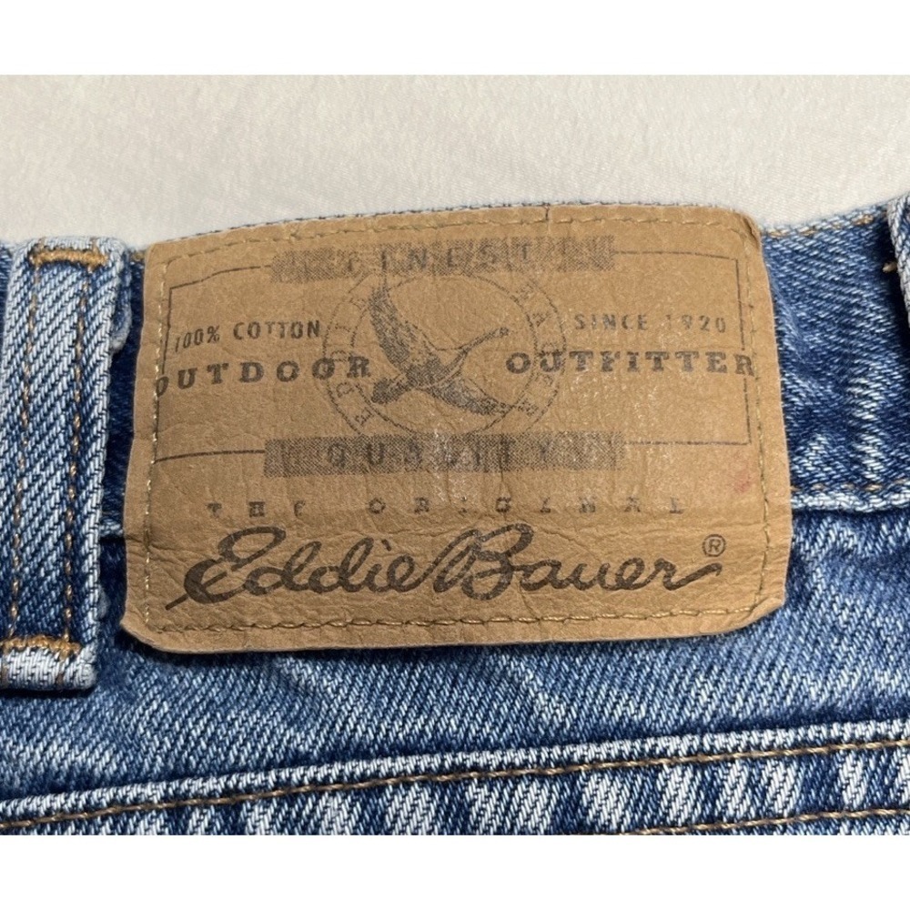 Eddie Bauer Mens Denim Shorts Size 38 Blue Cotton Jean Shorts 10" Inseam Casual - Picture 8 of 9